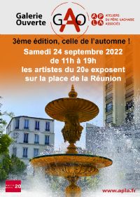 3e édition de la Galerie ouverte, place de la Réunion. Le samedi 24 septembre 2022 à Paris20. Paris.  11H00